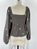 Altar'd State Green Smocked Top, S