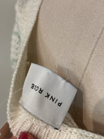 Pink Rose Ivory/Green Sweater, M