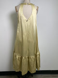 New Friends Fashion Gold 100% Organic Linen Dress, L