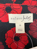 New Maison Jules Red/Black Dress, 10