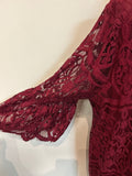 Catherines Burgundy Lace Dress, 3X Petite