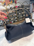 Kathy Van Zeeland Black Shoulder Bag, 14"x9"