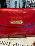 Louis Vuitton Red Pomme DAmour Monogram Vernis Bel Air Pochette, 7.5 x 5.5 x 1.4