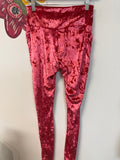 Fabletics Red Crushed Velour 29" Inseam Leggings, M