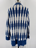 Lafayette 148 Blue Stripe Cardigan, M