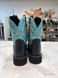 New Justin Black/Aqua Buffalo Gypsy Western Boots, 7.5