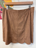 Chelsea & Theodore Brown Snap Front Skirt, L