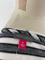 Vince Camuto Black Stripe Hooded Cardigan, XL
