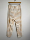 Anthropologie Stripe Linen/Cotton 27" Inseam Pants, 6