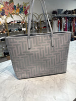 Ted Baker Gray Elenoor T Logo Coated Tote + Pouch, 12.5"x18.25"