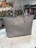 Ted Baker Gray Elenoor T Logo Coated Tote + Pouch, 12.5"x18.25"