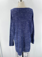 Eileen Fisher Blue Organic Cotton/Linen Top, M