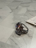 Sterling Silver White CZ 5.55CTW Toi et Moi Ring, 10
