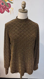 New Retail $89 Chico's Gold Textured Mock Neck Top, S