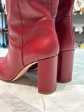 New Antonio Melani Red Leather Mckenda Boots, 9 Wide Calf