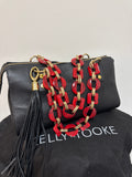 Kelly Tooke Black Leather Shoulder Bag, 13"x7"