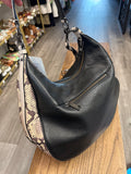 Coach Black Harley Hobo Snake Embossed Crossbody Bag, 14.25"x10"x4.5"