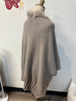Faux Fur Trim Cardigan, XL/XXL
