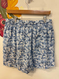 Coastal Comfort Blue Linen Shorts, L