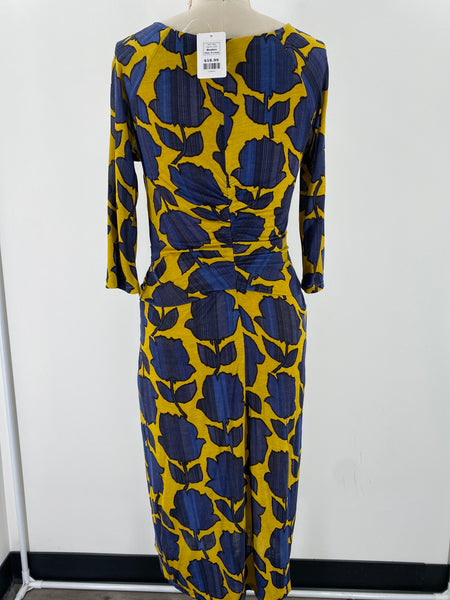 Boden Blue Print Dress, 8 Long