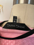 Ming Wang Pink/Black 3/4 Sleeve Sweater, 1X