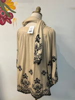 Hazel Tan Top with Scarf, S