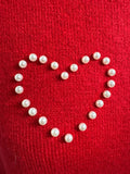 New Vince Camuto Red Heart Sweater, M
