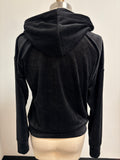 Evereve Black Velour Hooded Pullover, S