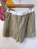 Blush Plaid 100% Cotton Shorts, L