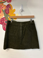 New Mi Ami Olive Green Corduroy Skirt, L