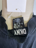 New DKNY Black Tie-Neck Pleated Balloon-Sleeve Chiffon Dress, 14W