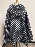 Collection Eighteen Black Polka Dot Rain Poncho Jacket, One Size