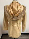 Vericci Genuine Leather with Removable Genuine Fur Hood Jacket, S