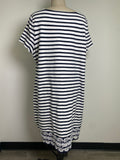 Talbots White/Blue Stripe Dress, 2X