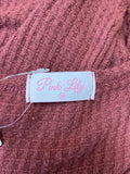 Pink Lily Waffle Knit Top, M