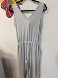 Stylus Gray 23" Inseam Cropped Jumpsuit, S