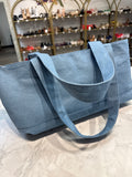 FashioNica Fest Denim Zip East West Tote Bag, 22"x8