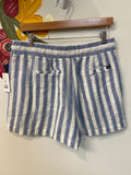 New Gap Blue Stripe Linen Shorts, M