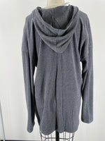 Old Navy Gray Rib Knit Hooded Top, M Tall