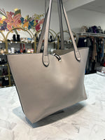 Gray Faux Leather Tote Bag, 18"x11.5"