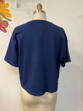 A New Day Blue Short Sleeve Sweatshirt Top, M