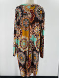 Sweet Lovely Brown Print Dress, 3XL