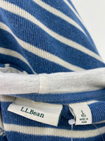 L.L. Bean Blue Stripe Hooded Cardigan, L