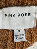 Pink Rose Brown Sweater, S