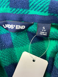 Lands End Green/Plaid Fleece Pullover, S