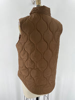Boutique Brown Snap & Zip Front Vest, S