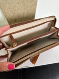 Margot Brown Leather Wristlet/Wallet, 8"x4.25"