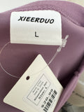 Xieerduo 2pc Purple Top + 30" Inseam Pants, L
