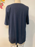 J. Jill Blue Pima Slub Side Slit Top, M