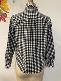 Ann Taylor Black Gingham Top, XS Petite